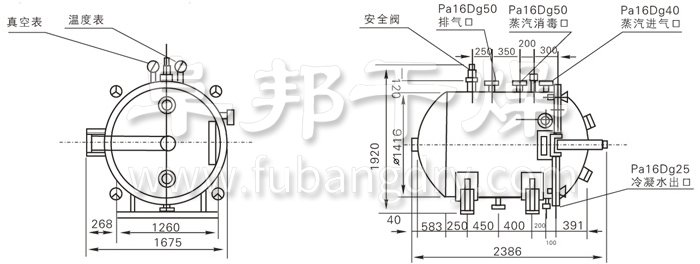 圓形靜態(tài)真空干燥機結(jié)構(gòu)示意圖